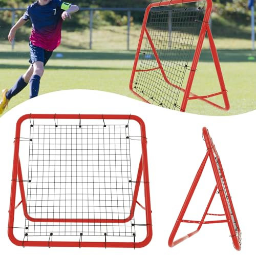 VANCHEMO Rebounder Netz für Fußball Tragbares Prellwand Verstellbar Fußballtor 100 x 100 x 65 cm, Faltbar Rückprallwand Kickback PE Netz für Handball, Volleyball Training