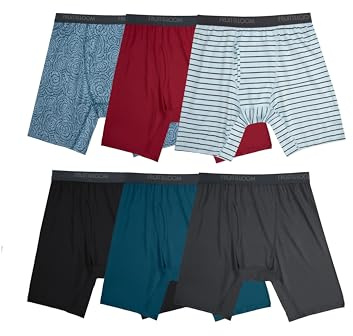 Fruit of the Loom Men's Micro Stretch Boxer Briefs, Designed to Move with You, Lightweight & Moisture Wicking, Long Leg - 6 Pack - Assorted Colors, Medium