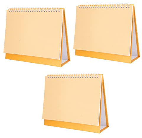 Lurrose 3 Sätze Leerer Tischkalender Selber Machen Desktop-memo Monatlicher Flip-desktop-kalender Scrapbook-verzierungen Schreibtischaufsatz Mini-tischkalender Standkalender Schmiedeeisen