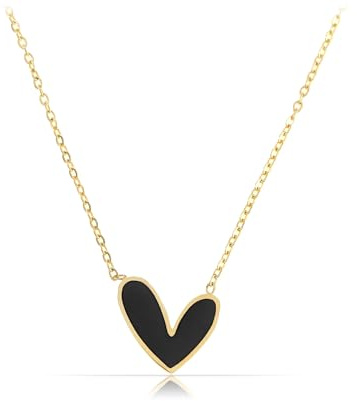 Made by Nami Herzkette Gold mit Pinkem Herz Chirurgen Edelstahl Geschenke für Frauen Wasserfester Schmuck Verstellbar
