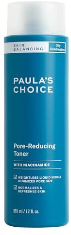 Paula’s Choice SKIN BALANCING Ansiktsvatten - Minimera Porerna & Bekämpar Akne och Pormaskar - Balanserar huden med Niacinamid - Blandad till Fet Hud - 355 ml | Ljus ansiktstoners återställer hudens fuktbalans – återfuktar lätt huden och minskar olja – för en slät, tydligare hud
