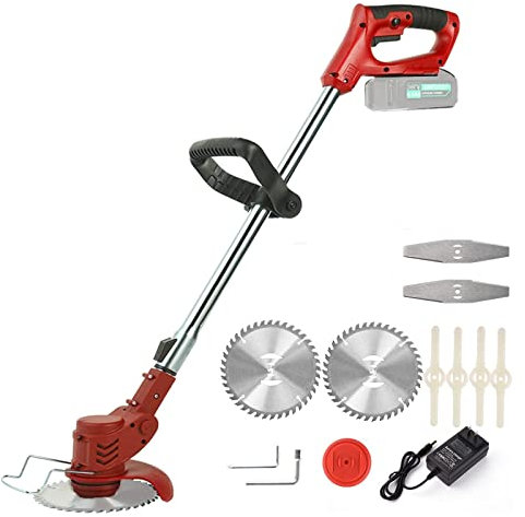 Tagliasiepi, Decespugliatore elettrico a batteria con 3 tipi di lame Mangiaerba senza fili Tagliaerba elettrico Tagliaerba da giardino Potatura/taglio per cortile, giardino, cura del prato(NO Batter