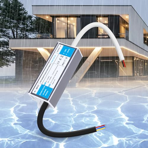 SUCIKORIO LED Trafo 12V 6W Wasserdicht IP67 LED Transformator AC 230V auf DC 12 Volt 0,5A Ultra Dünn Konstante Spannung LEDs Treiber Netzteil 12V Schalt Niedervolttrafo für LEDs Streifen, Außen