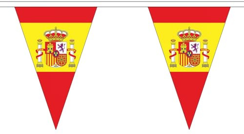 Banderole de drapeau de l'Espagne avec blason espagnol 20 m FlagSuperstore
