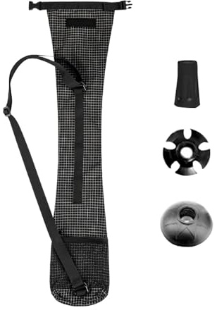 Générique Hiking Pole Carrier, Trekking Pole Bag, Waterproof Nylon Walking Stick Storage Pouch, Long Strap for Mountaineering, Backpacking, Camping, Climbing, 29.13 x 7.09 inches, Black, Multicolored