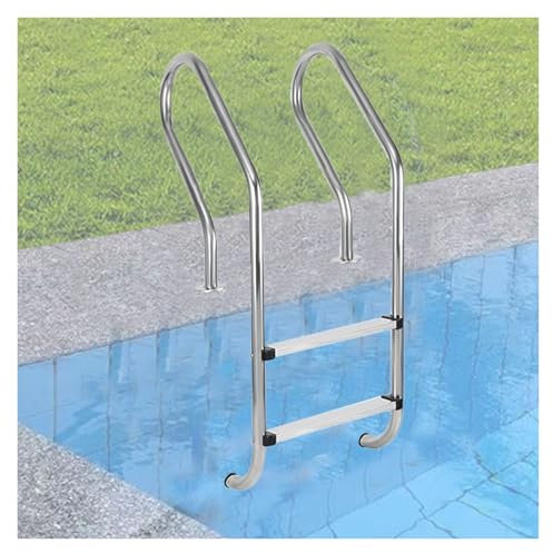 Scaletta For Piscina, Scaletta A Pedale For Piscina, Corrimano In Acciaio Inox, Gradini For Piscine Esterne/interrate/interrate, Facili Da Installare(2 step)