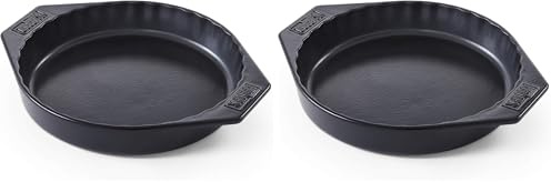 Weber Keramik-Backform (Ø 30cm), perfekt zum Grillen von Kuchen, Aufläufen & Desserts, spühlmaschinenfest, extrem hitzebeständig, einfach zu reinigen (antihaft), für alle Grills - Schwarz (17887)