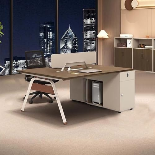 Konferenztisch Und Stühle Mit Schallabsorbierenden Schallwänden Und Schränken, Bürotisch Und Stühle Retro, Schreibtische Arbeitsplätze(1.4m)