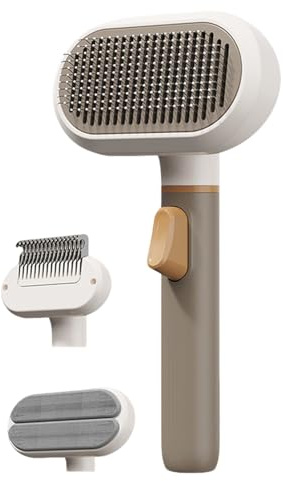 Yplkm Brosse Pour Animaux | Outil De Toilettage Pour Animaux À 3 Têtes | Brosse Pour Poils De Chat Et Outil Anti-Perte Pour Chien | Pour Nettoyage Massage Poils Courts Longs Sous-Poil Maison