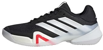 adidas Uomo Barricade 14 Clay Tennis Shoes, Core Black/Zero Met./Lucid Red, 45 1/3 EU