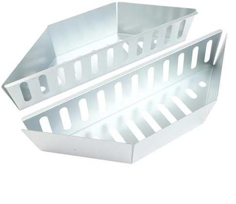 PureBowlic Kolkorgar i rostfritt stål för utomhusgrill vattenkokare, 0,6 mm kraftig design med 2-delat set, för briketter eller träflisor för att skapa rökig smak, lätt att rengöra