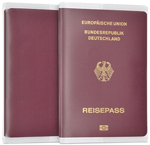 kwmobile 5X Reisepass Kunststoff Schutzhülle Transparent - Crystal Ausweis Hülle Impfpass Schutz Mappe Ausweisetui Reisepasshülle Ausweishülle