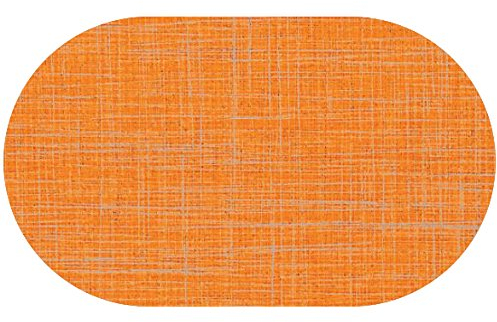 d-c-fix Wachstuch Leinen Look RUND OVAL Farbe & Größe wählbar Oval ca. 140 x 180 cm Orange abwaschbare Tischdecke