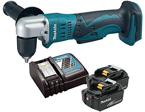 Makita DDA351 18v Li-Ion Cordless Angle Drill with 2 x 5Ah Batteries & Charger