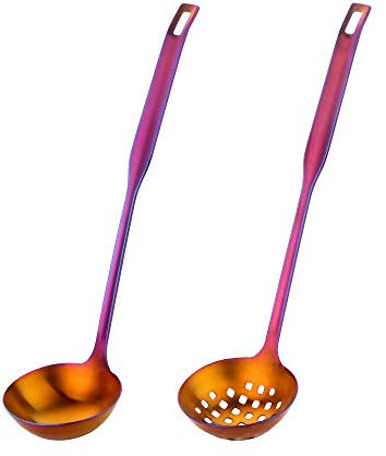 Louche à soupe Cuillère Passoire Acier inoxydable Passoire à skimmer écumoire 12 pouces Servir pot chaud