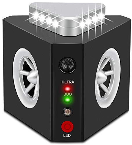 Angveirt Ultrasonic Rodent Repellent Plug-in Indoor, Mouse & Rat Deterrent with 12 Strobe Lights and 4 Sound Modes, Electronic Pest Repeller for Home, Garage, Attic, RV - Prevents Nesting & Damage
