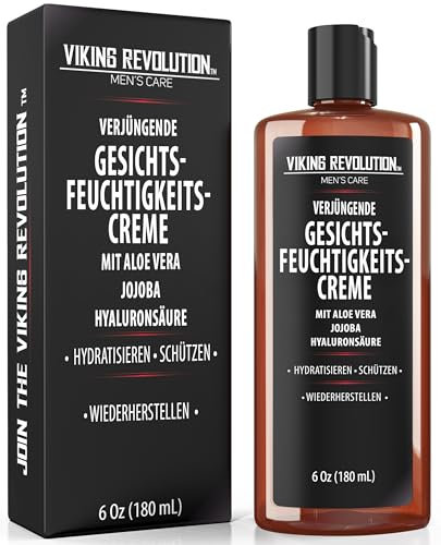 Viking Revolution - Moisturiser For Men - Natural Mens Moisturiser Face - Anti Wrinkle & Anti Aging Mens Face Moisturiser - Hydrate & Protect - 180 ml