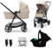 Kinderkraft NEWLY Carrito 3 en 1, I-Size, Para niños, Sistema de viaje, Carrito Para Bebes, Silla De Paseo, Ligera, Carro Bebe, Cochecito 3 Piezas, Plegable, desde el nacimiento hasta 22 kg, Beige