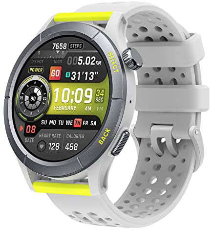 Amazfit Cheetah 47mm Lauf-Smartwatch mit Dual-Band-GPS, Routennavigation und Offline-Karten, Trainingsvorlage, Herzfrequenzmesser, integrierter Alexa, 14 Tage Akkulaufzeit für Männer und Frauen-Rund