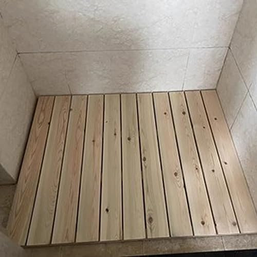 RENLXFI Badezimmer Duschmatte Anti-Rutsch, Quadratische wasserdichte Holz Badematte Outdoor, für Tür Sauna Spa Hof Pool Verwendung, 30/40/50/60/70cm (Size : (11.8inx23.6in) 30x60cm)