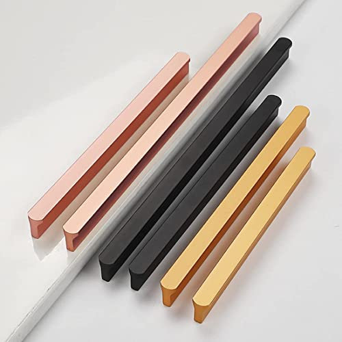 Schrankgriffe, Schrankgriffe, Hardware-Griffe, 2 Stück, Kleiderschrankgriffe, Roségold, Aluminiumlegierung, Schubladengriffe, Küchenknöpfe, Schrankklopfer, Schlafzimmerknäufe (Lochabstand 64 mm) ( Col