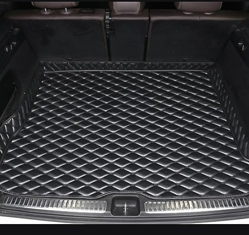 Auto Leder Kofferraummatten für Audi Q7 (4L) 5-seat 2005 2006 2007 2008 2009-2015, rutschfest Staubdicht Kratzfestem Kofferraumwanne Schutzmatte,A Full Black