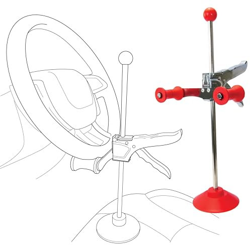 AutoSolo Bloccasterzo - Supporto regolabile da 42 cm per auto e camion - Universale