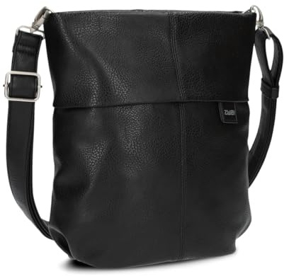 Zwei Damen Handtasche Mademoiselle.M M90 Umhängetasche 6 Liter klassische Crossbody Bag, weiches Kunstleder, Schulter-Tasche inklusive zweitem kurzen Gurt (noir)