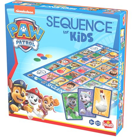 SEQUENCE Junior - Edition Pat'Patrouille - Jeu de Société pour Enfants dès 3 Ans - Version Cartes Images pour Les Petits avec Personnage Pat Patrouille - Jeu de Stratégie Famille - De 2 à 4 Joueurs