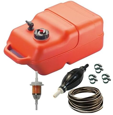 12 Liter Benzintank / Treibstofftank mit Pumpball Benzinschlauch Benzinfilter Schellen