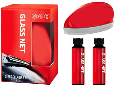 Rtyweth Ratón de limpieza de vidrio para coche, potente limpiador de parabrisas, removedor de aceite, accesorios de limpieza para coche