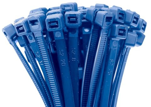 ERKO Fascette rilevabili Blu 200 x 3,6 mm 100 pezzi Fascette per contenitori da trasporto resistenti ai raggi UV, materiale contenente metallo, premium, UL 94-V2, poliammide 6,6