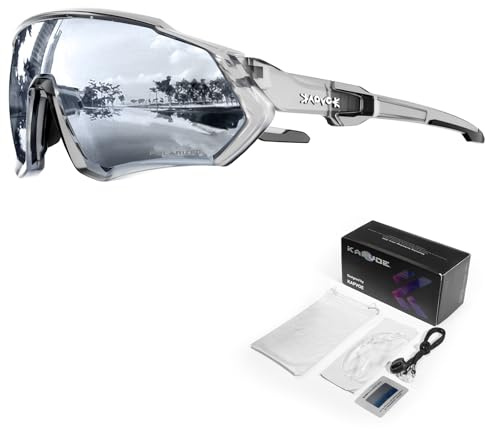KAPVOE Polarisierte Fahrradbrille für Herren Damen, TR90 Sportsonnenbrille mit UV400 und 2 Nasenpad-Größen für Rennrad, MTB, Gravel & Laufen, K9408