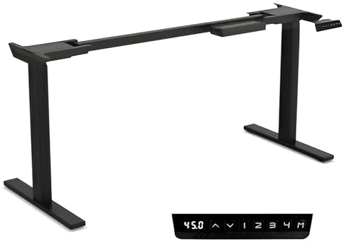 Restore Furniture Ansel Dual Motor Electric Standing Height Adjustable Desk Frame – 2 Stage, Heavy Duty 300lbs of Support, for Commercial or Home Office, Memory Keypad (Black)