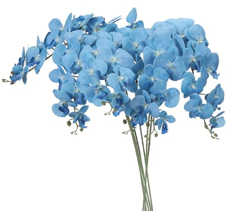 PATIKIL Tallos De Orquídea Artificial 41, 6 Piezas 9 Cabezas Flores Falsas Phalaenopsis Flores Artificiales Real Touch Rama De Orquídea Falsa para Jarrón Decoración De Hogar Y Boda