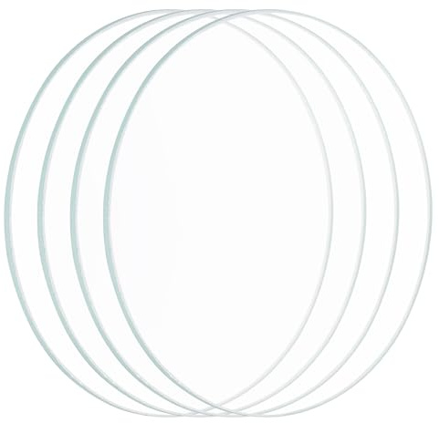 PATIKIL Lentille Led de 2,91 Pouces de Diamètre, 4 Pièces Lentille en Verre à Bord Poli pour Pièces de Rechange de Lampe de Poche, Transparent