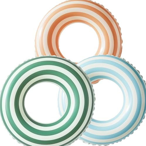 Anello di nuoto gonfiabile, Anello di Nuoto Gonfiabile Galleggiante Adulti, Piscina per Bambini per Adulti e Adolescenti, per Feste Estive in Piscina (Verde+Blu+Arancione)