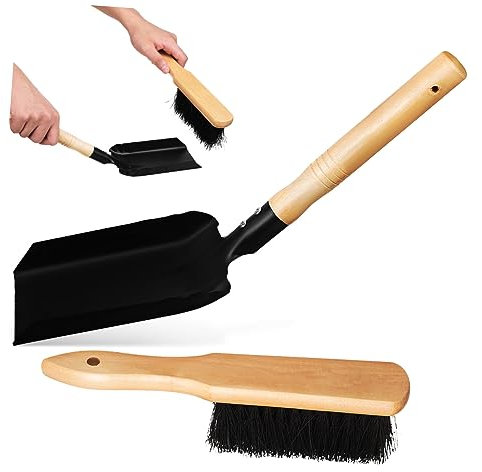 SOIMISS Kaminbesteck mit Kaminbürste und Schmaler Kohlenschaufel Ergonomisch und Leicht für Einfache Reinigung Am Kamin