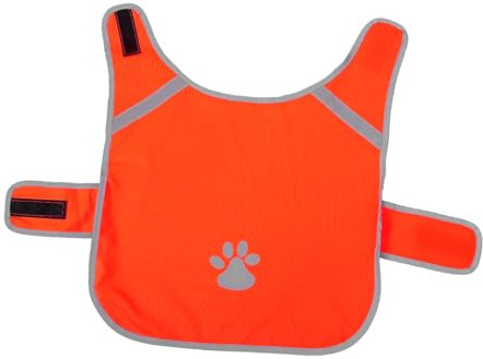 Reflektierende Sicherheitsweste für Hunde, Orange, Größe S | Polyester Material, Verstellbar, Hohe Sichtbarkeit im Dunkeln, für Outdoor und Camping