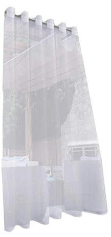 YHAILI Cortinas para exteriores, resistentes a la intemperie, cortinas transparentes con diseño de ojales, impermeables, para patios, cenadores