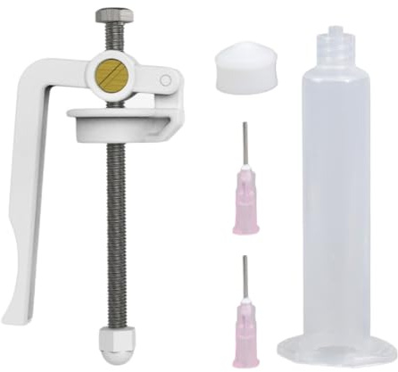 Dispenser a stantuffo per paste saldanti per varie siringhe e paste per saldatura