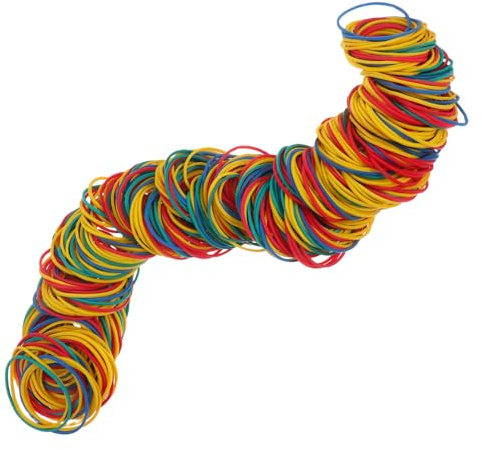 FONDOTIN 600 pezzi Elastici Colorati Resistenti Ømm Elastici in Gomma Elastiche per Ufficio Scuola e Casa per Organizzazione Documenti e