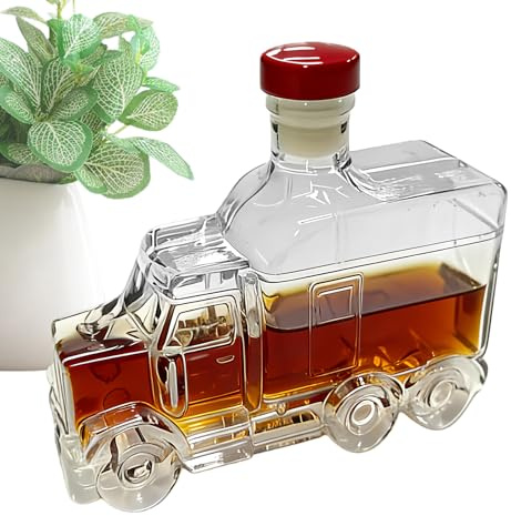 Dekanter für Alkohol,Halber Laster Bourbon Ausgießer - 375ml Flüssigkeitsbehälter mit Originellem Verschluss für Empfänge Brunch Feste Geburtstag Hochzeit Hauspartys