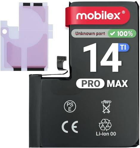 MOBILEX Batterie pour iPhone 14 Pro Max | sans Message | Puce TI | 4700mAh - OEM | Remplacement Interne avec adhésif | Haute capacité