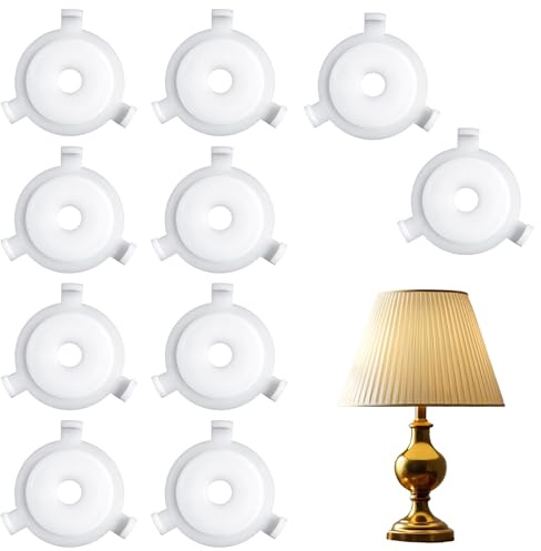 Quilax 10Pcs Lamp Shade Adapter Ring, E27 to 3/7 White Plastic Lampshade Reducer Rings, Saddle Socket Rings Adapters Lampe Accessories for Table Lamps Pendant Lights Floor Lamp