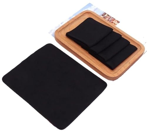 Gamuza Limpia Gafas Lote de 5 paños Microfibra for Limpiar Lentes Gafas, Ropa, Joyas, Piano, Ordenador y Pantalla teléfono(Black-5PCS)