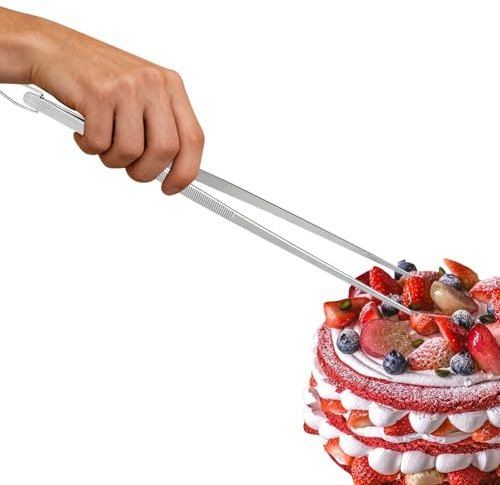Pinzas para asar – Pinzas de cocción de precisión extralargas, accesorio multiusos para manejo de alimentos, escenario de cocina al aire libre para barbacoa, bufé, fiesta, pasta, ensalada, aperitivos