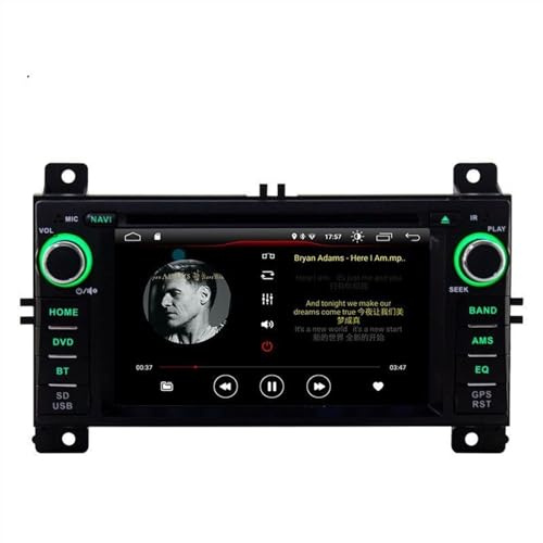 Qxryzp DSP Carplay Android 11 Bil DVD-spelare, for Jeep, Grand Cherokee 2011 2012 2013 1 Din Bilradio Multimedia GPS Navi Stereo Audio Multimediaspelare för bil