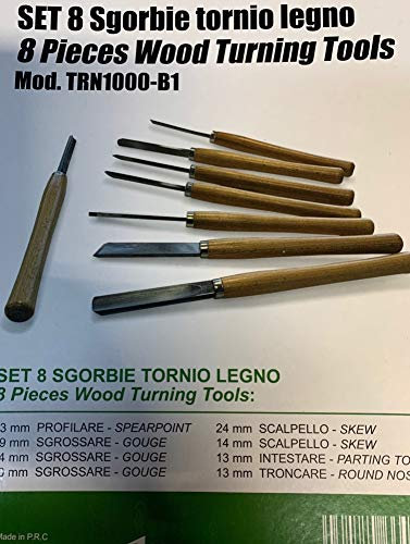 SET 8 SCALPELLI SGORBIE PER TORNIO A LEGNO CATOCCIMACCHINE