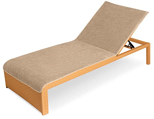 JEMIDI Housse Chaise Longue - Protection Chaise de Jardin 200 x 75 cm en Coton - Serviette Grande Taille pour Plage Piscine Bronzage